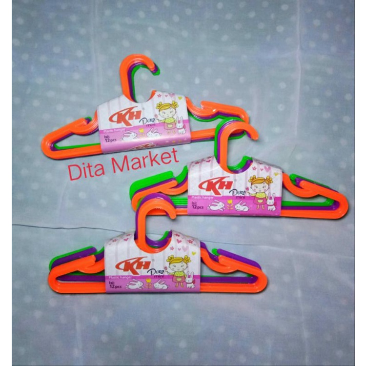 Hanger Dora Mini 12 Pcs / Gantungan Baju Anak / Hanger Plastik / Gantungan Baju
