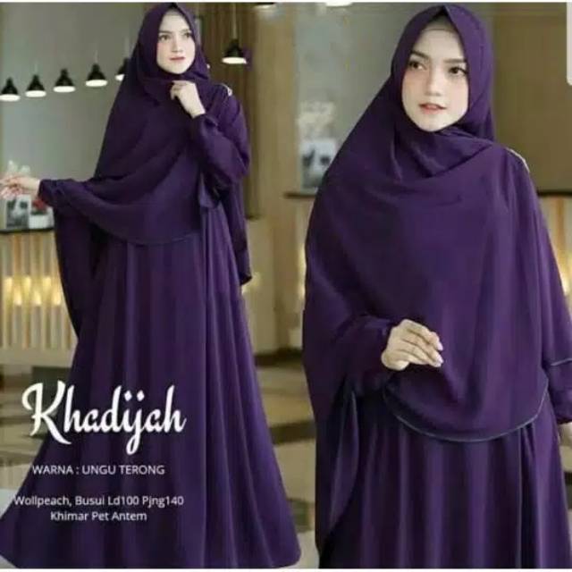 Set syar'i Khadijah / gamis + khimar
