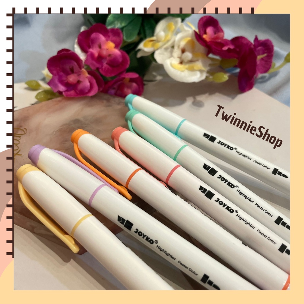 Highlighter Pastel JOYKO 1 SET ISI 6 banyak warna alat tulis perlengkapan sekolah dan kantor stabilo