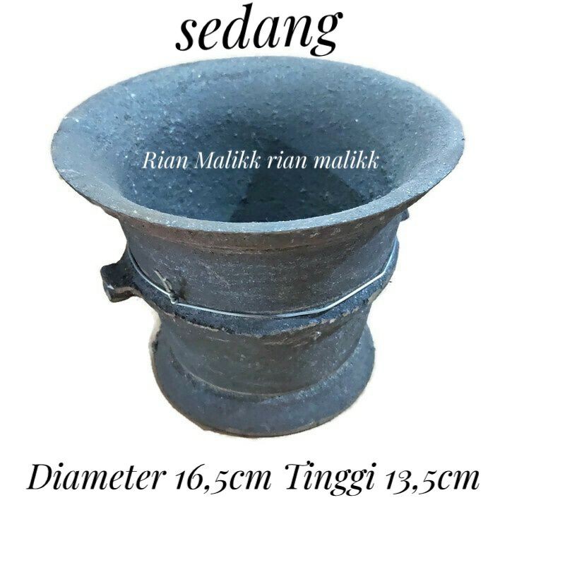 LUMPANG BESI + ALUNYA / TUMBUK BESI / LUMPANG BUMBU BESI UKURAN SEDANG