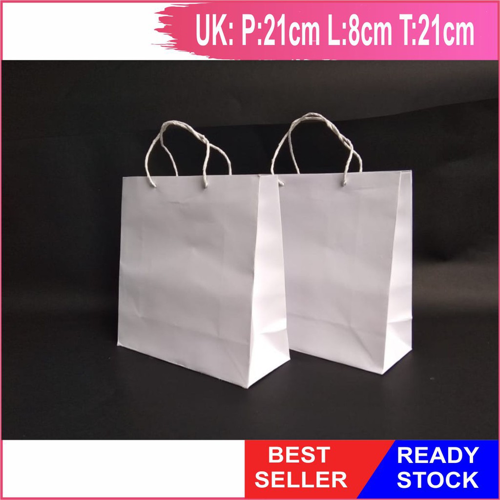 

10 pcs Paperbag Polos, Paperbag coklat, Paperbag Putih, Tas Kertas Polos, Paperbag Murah, Paperbag Kertas (21*8*21)