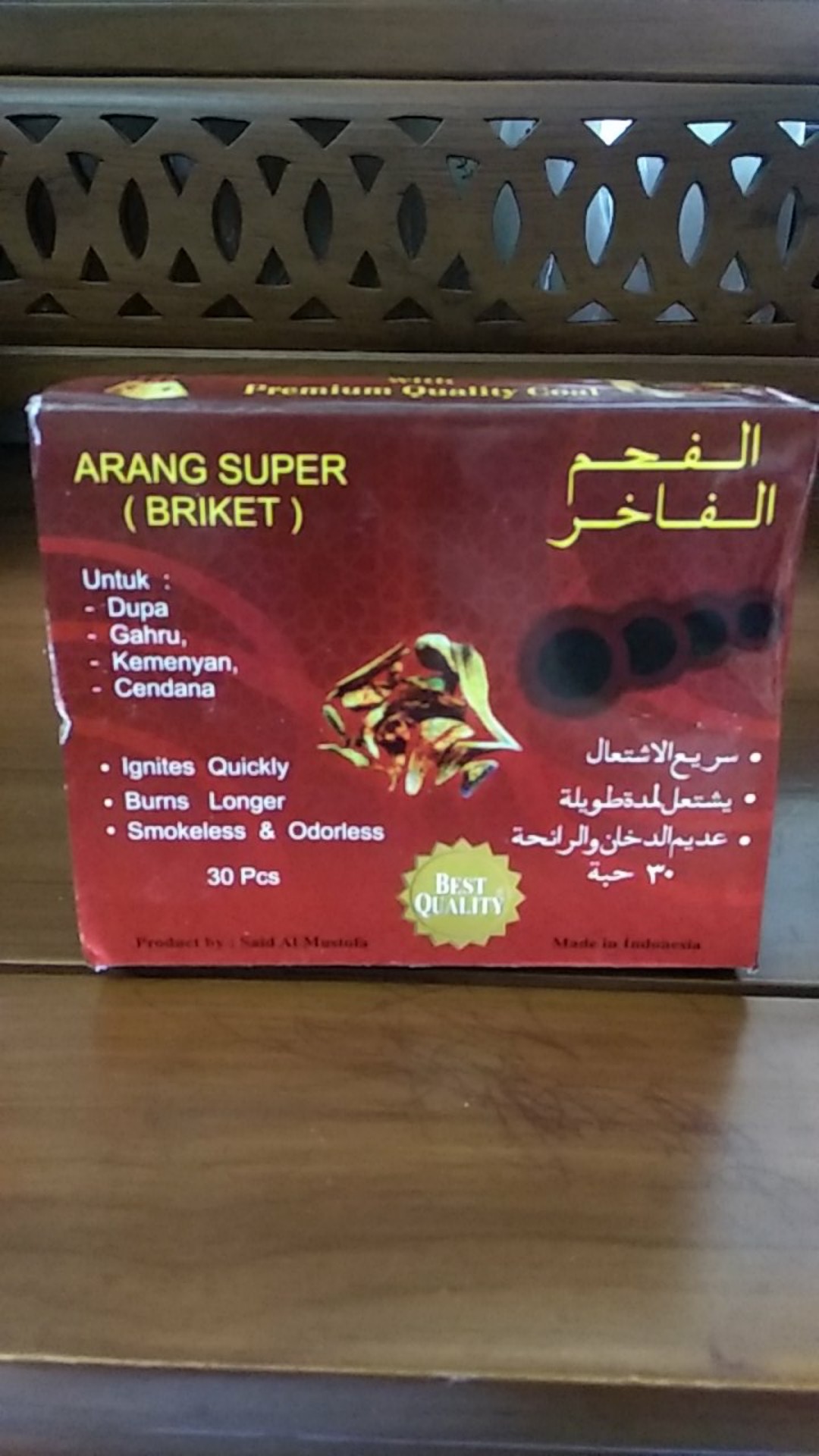 Bisa Cod Areng Arang Super (briket) Bakar Dupa Arab Menyan Gahru Kemenyan Cendana Bukhur