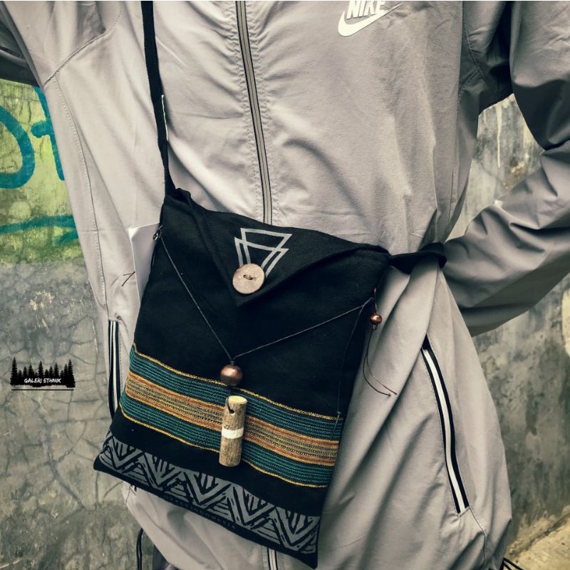 ORIGINAL Tas slempang pria/wanita Ethnik lurik blekjet