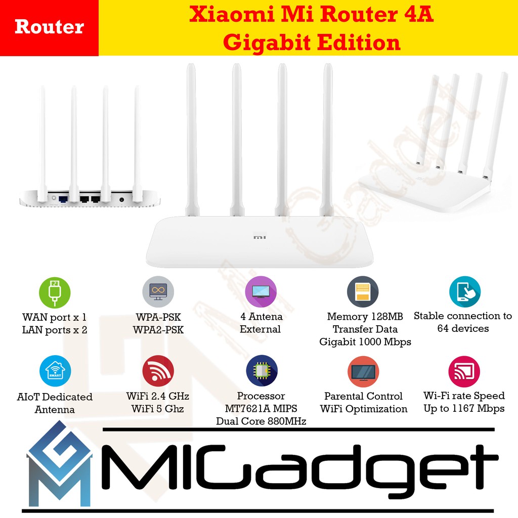 Xiaomi Router 4A 4 A Gigabit Edition AC1200 - WiFi Router Repeater