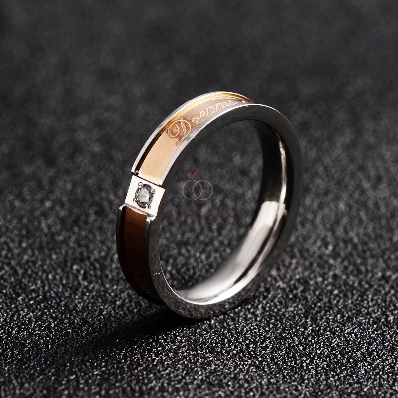 [HIGH QUALITY] Cincin Couple BUCIN R87 Titanium Ukir Nama + Box Cincin Beludru + BONUS Gelang Couple