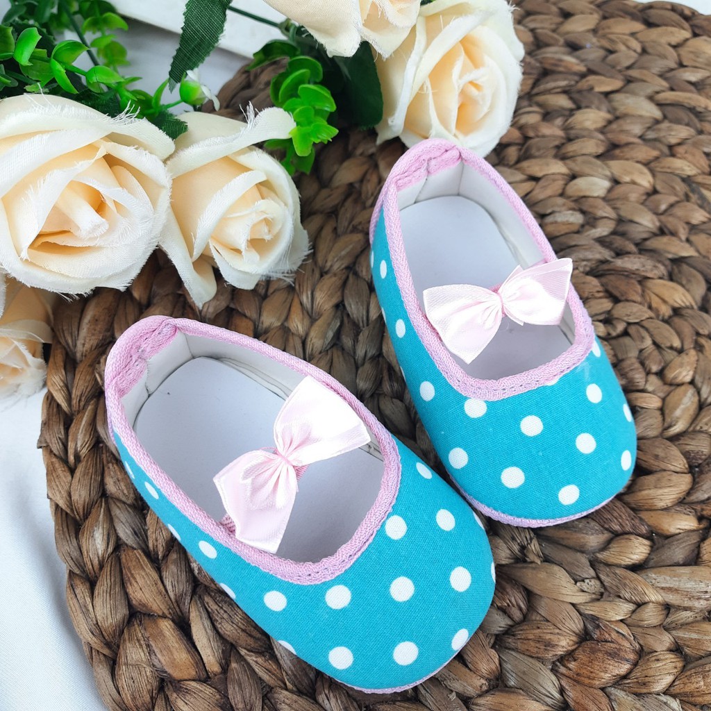 [TAMAN SEPATUKU] SEPATU TRENDY MURAH PREWALKER ANAK PEREMPUAN 0-12 BULAN MOTIF POLKADOT  FPX08