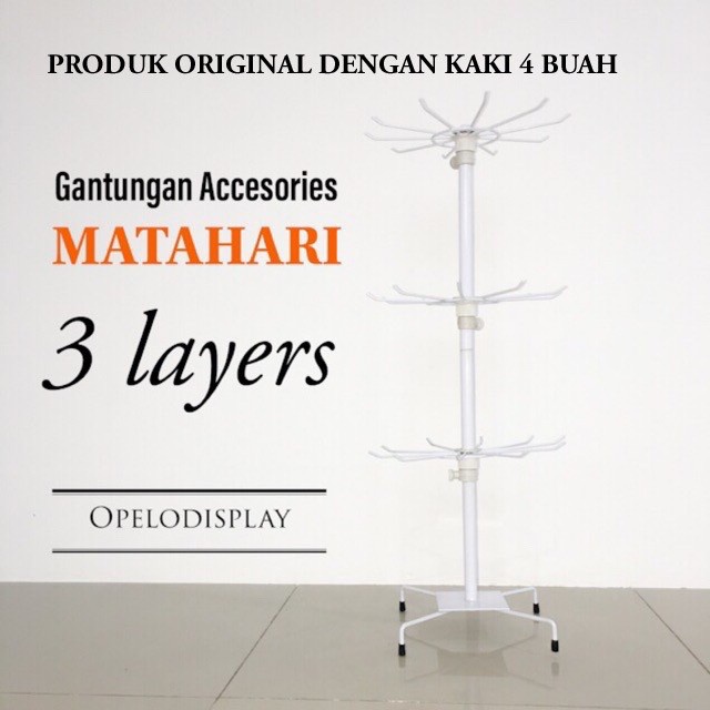 Rak Display Matahari Putar 3 Susun / Gantungan Masker