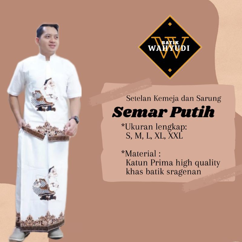 kemeja BATIK MOTIF SEMAR PUTIH