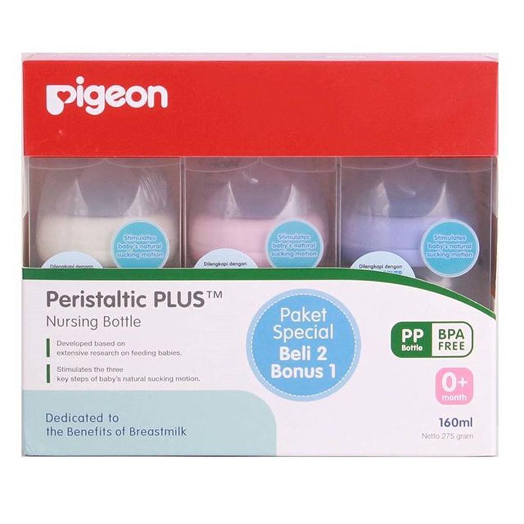 Pigeon Peristaltic Plus Wideneck PP Bottle PROMO 160ml x 3pcs