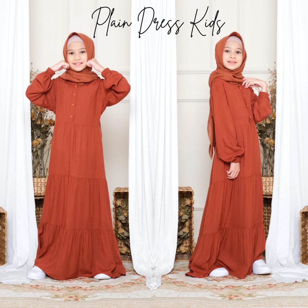 Termurah - Gamis Anak Polos Homey Anak Plain Bahan Katun Rayon Premium Nyaman Dipakai | Bisa Cod