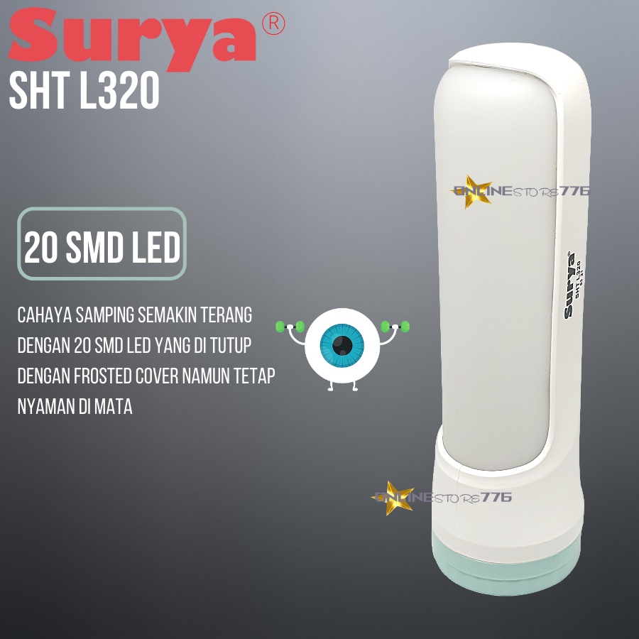 LAMPU EMERGENCY LAMPU DARURAT / SURYA / SHT L320 / SENTER / EMERGENCY LAMP / SURYA SHT L320 / LAMPU EMERGENCY SURYA / RECHARGEABLE