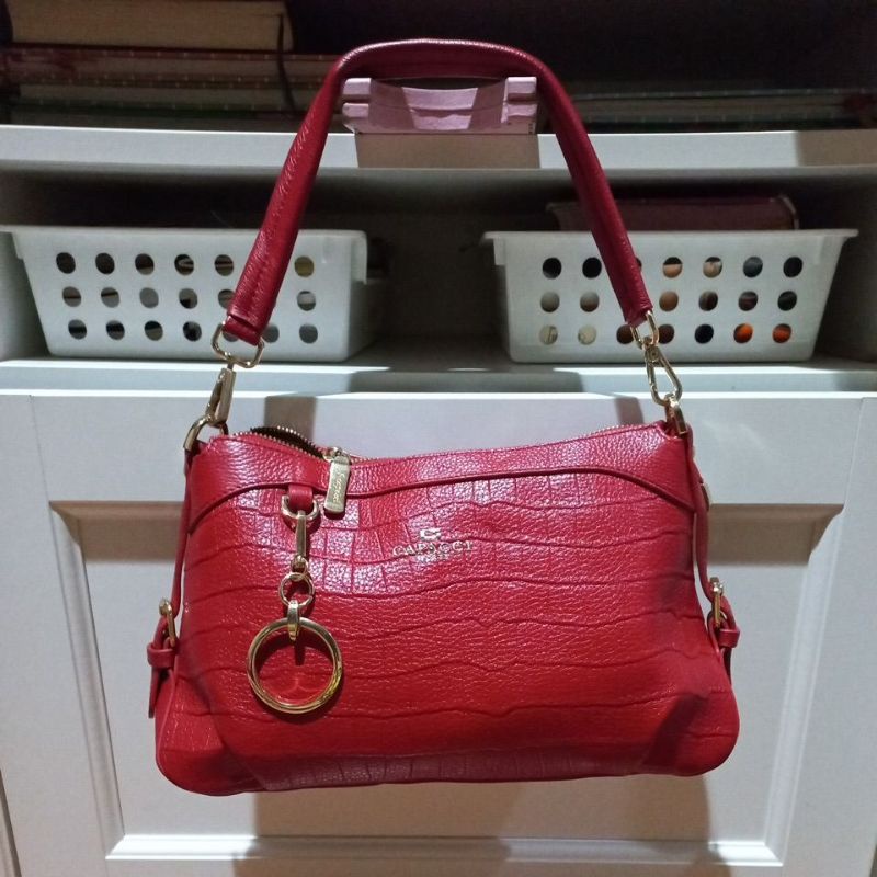 Preloved 2 shoulder bag merah Capacci + Hazyz (booked)