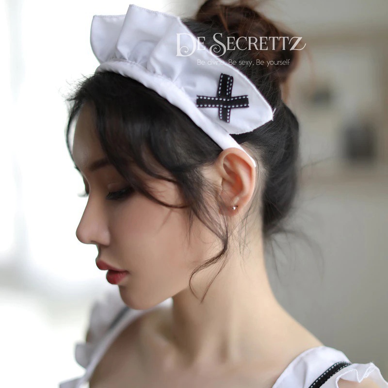 DeSecrettz LANA Baju Tidur Wanita Dewasa Model Kostum Lingerie Cosplay Sexy Maid, Baju Tidur Sexy