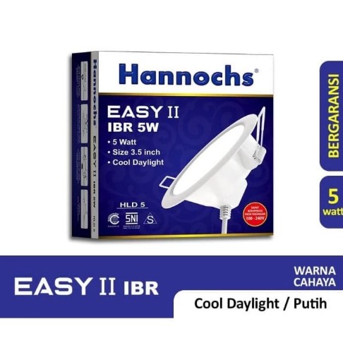 Lampu LED Downlight Plafon Hannochs EASY II IBR 5 Watt - CAHAYA PUTIH