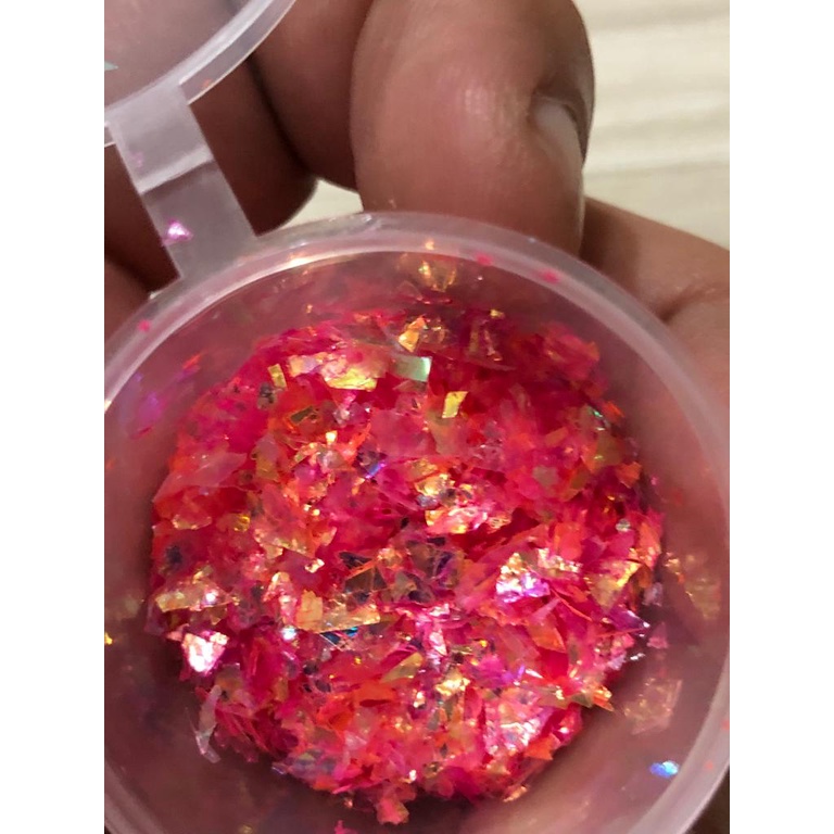 CAMPURAN RESIN CARBON  FOIL LEAF GALAXY FLAKES SNOW / NAIL ART/ HIASAN KUKU