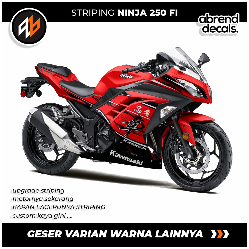 STRIPING NINJA FI HAYABUSA GRAPHIC ( Kanji Jepang )  / stiker motor ninja 250 fi Kanji Jepang