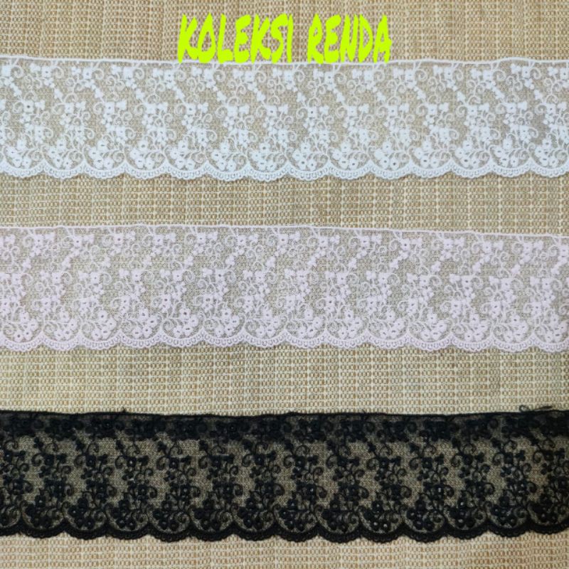 Renda tile, renda tulle, renda bordir (per roll 15yard)