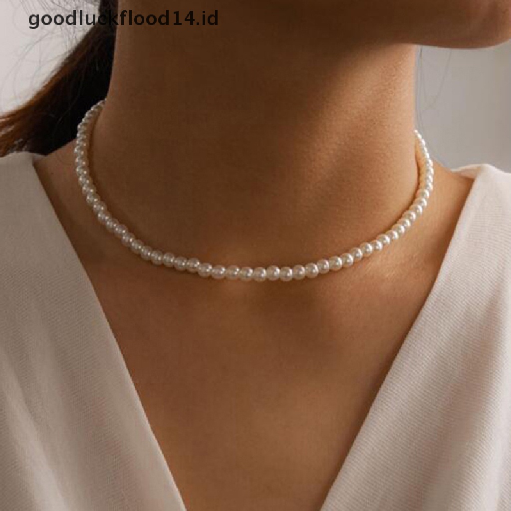 [OOID] Trendy Wedding Big Pearl Necklace For Women Fashion Imitation Pearl Necklace ID