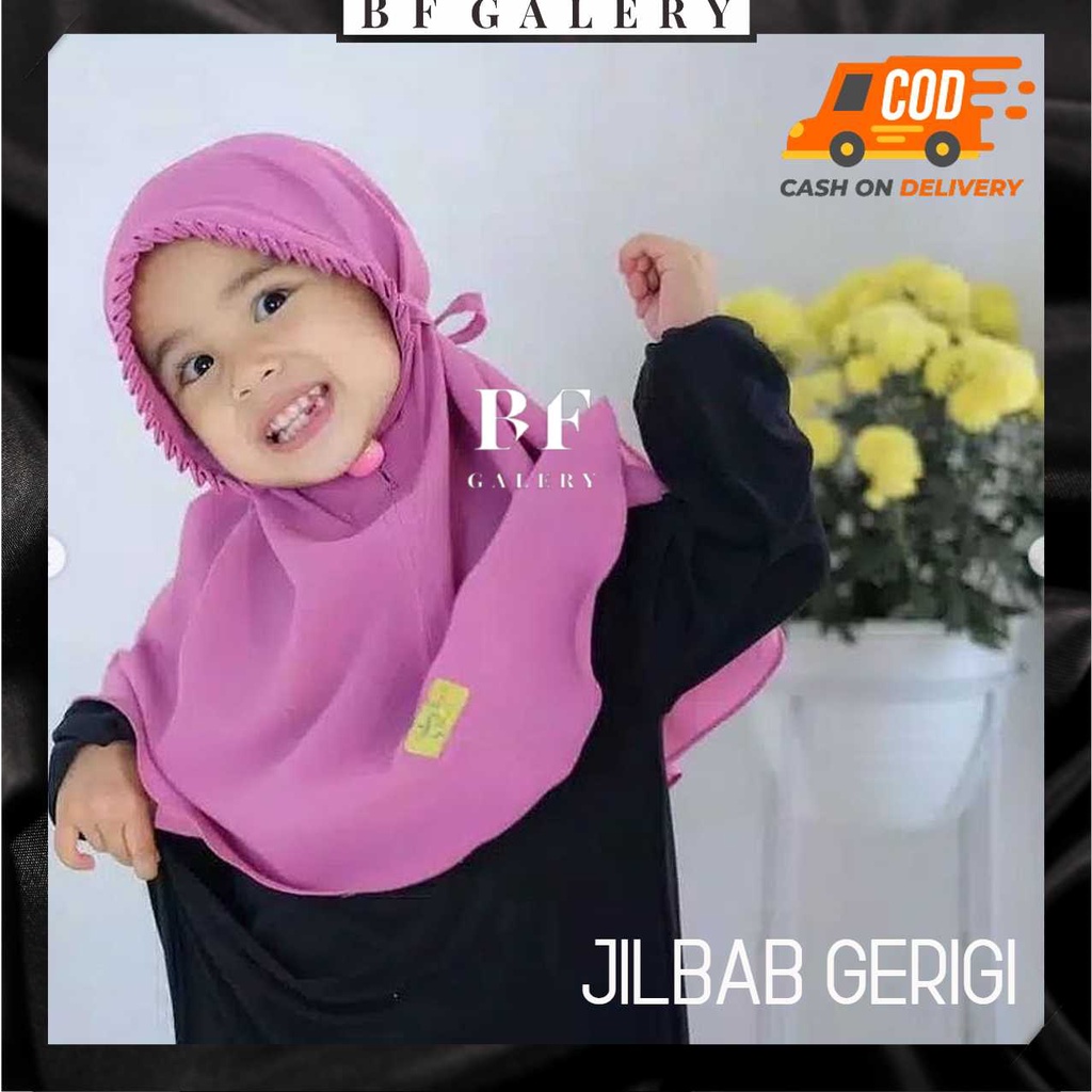 BFJ020 Jilbab Instan Anak Gerigi Hijab Bergo Maryam Lipit KCB Anak Usia 2-5 tahun Jakarta