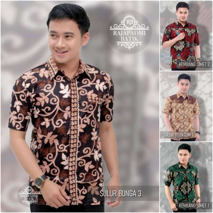 Jual Kemeja Batik Lengan Pendek Pria Bagus Keren Baju Batik Seragam ...