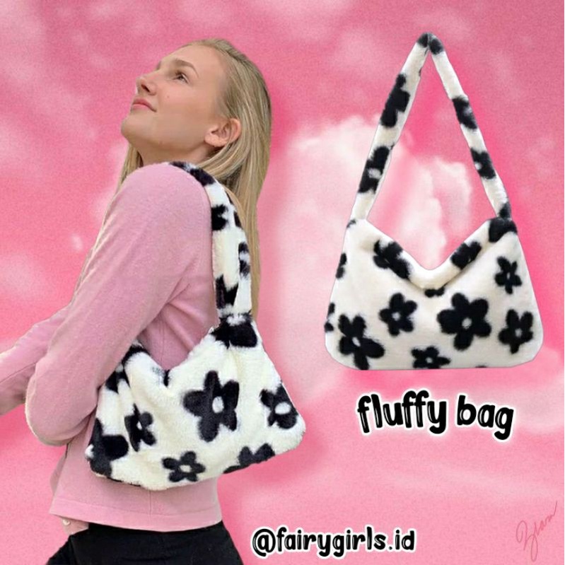 y2k fluffy bag | daisy bag | y2k bag | animal shoulder bag