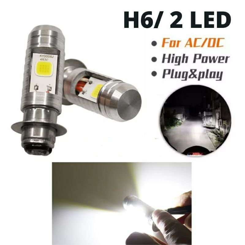 Lampu depan led H6 2sisi ac dc kualitas led bagus