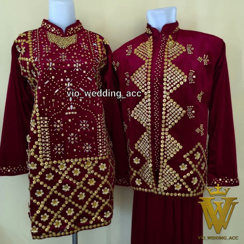 Baju pengantin bludru full payet