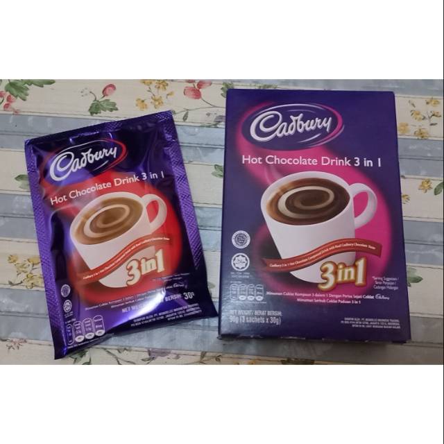 

Cadbury hot chocolate drink 3 in 1 ( 3 sachet)