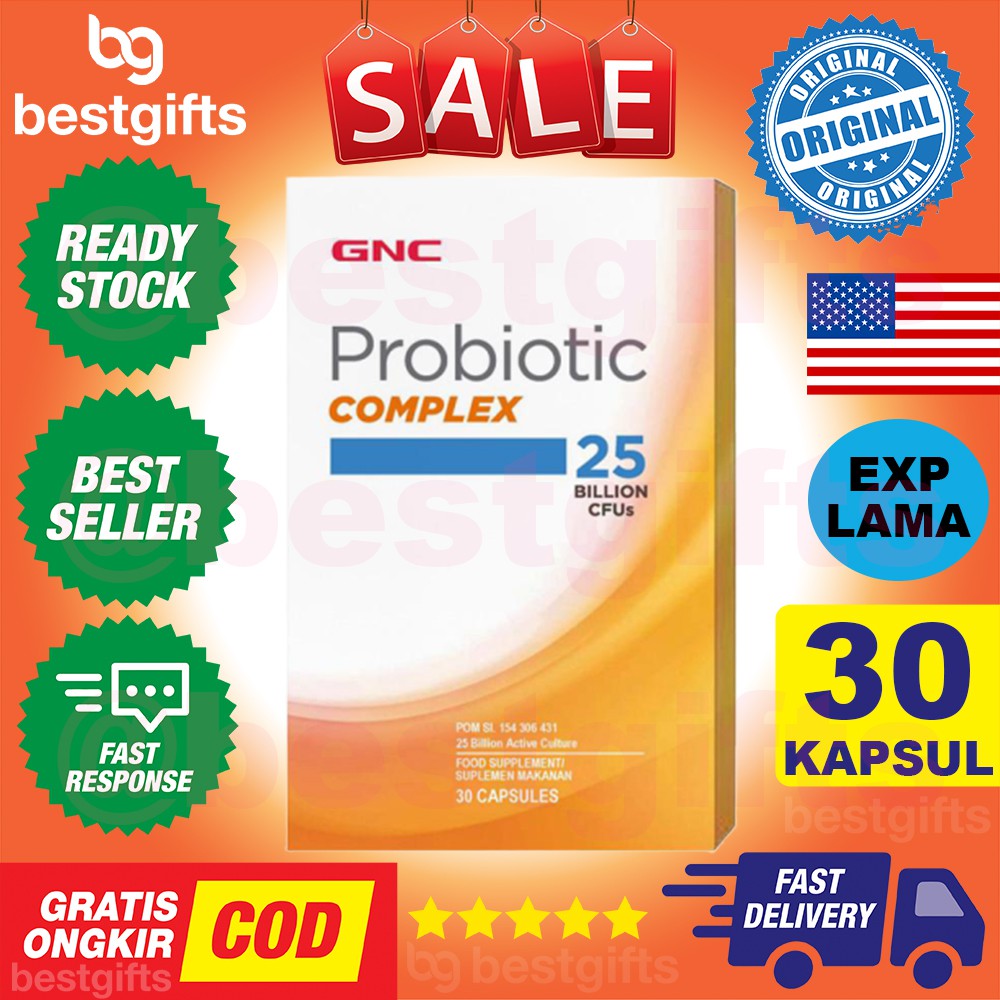 GNC ULTRA PROBIOTIC COMPLEX 25 BILLION CFUS PROBIOTIK PENCERNAAN BAKTERI BAIK USUS SEHAT 30 KAPSUL