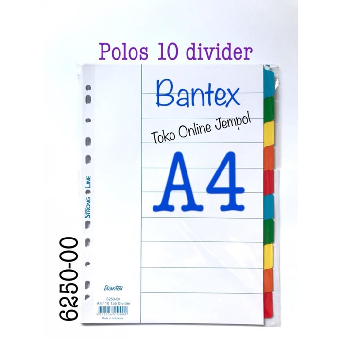 

Promo Bulan Ini A4 Polos 10 Tab File Divider 6250-00 Bantex Karton Pembatas Atk1182Bx Bergaransi