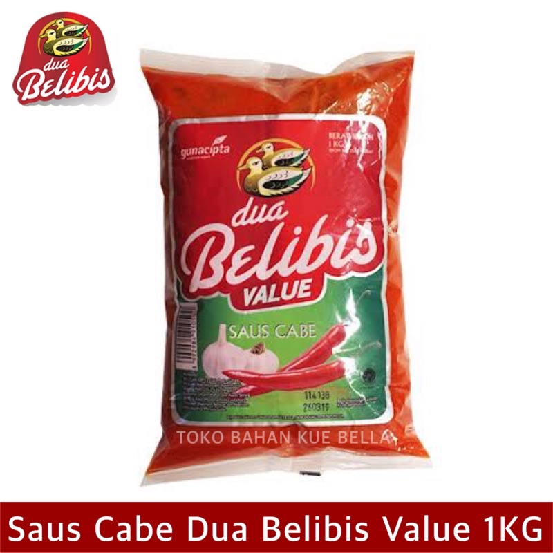 

Dua BELIBIS VALUE 1KG (BANTAL) Saus Sambal Cabe