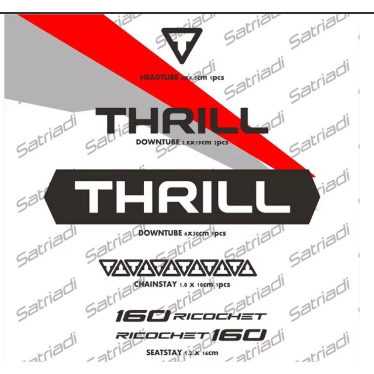  Stiker  Frame Sticker Decal Sepeda  Thrill  T160 ricochet 