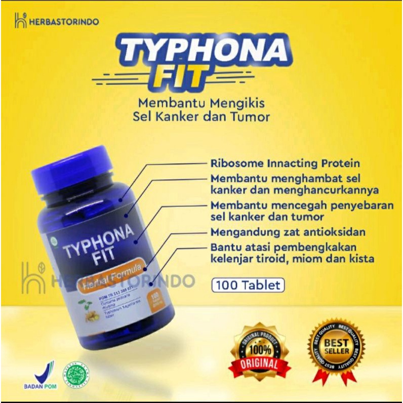 PAKET SINGLE isi 100 Herbal Kanker Tumor Typhona Fit Original Lipoma Miom Kista