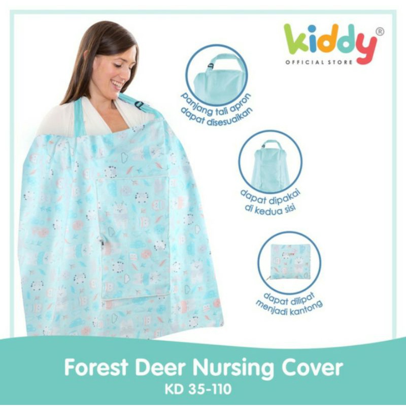 Kiddy Forest Deer Nursing Cover | Apron Menyusui | Penutup Ibu Menyusui Bayi Katun Lembut KD 35-110