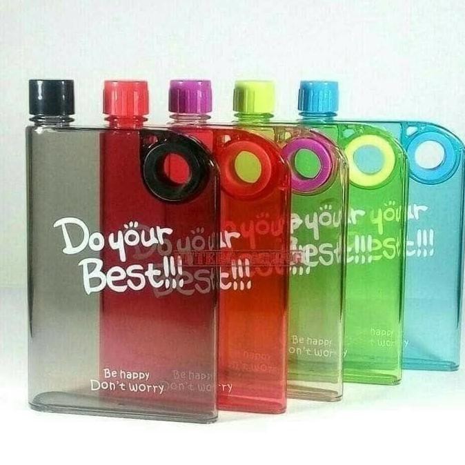 MEMO BOTTLE DYB WARNA-WARNI /BOTOL MEMO TULISAN/BOTOL AIR TRANSPARAN