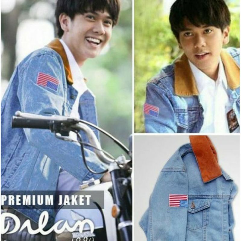 Jaket Dilan / Jaket Jeans Dilan Premium / Jaket Dillan Bendera USA PREMIUM KWALITAS TEBAL SEPERTI LEVIS