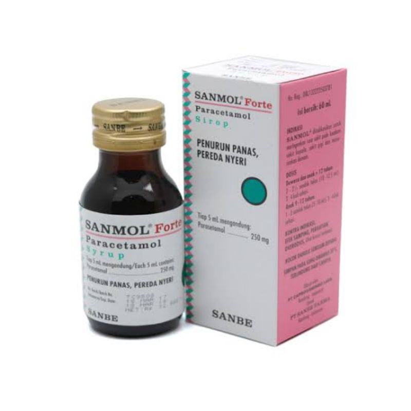 Sanmol Sirup Forte Anak 9-12 Tahun 60ml / Obat Demam / Penurun Panas / Nyeri Sakit Kepala dan Sakit gigi