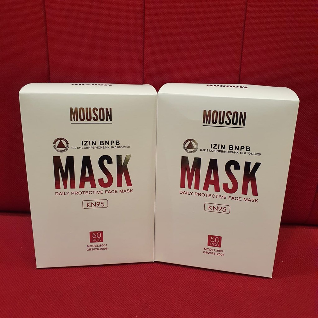 𝘈𝘉𝘎✰ MASKER KN95 MOUSON 5 PLY GREENBOX MODEL EARLOOP WARNA PUTIH PER BOX ISI 50 PCS / MASKER KN 95 MOUSON HITAM PUTIH 5PLY ISI 50 PCS 1136