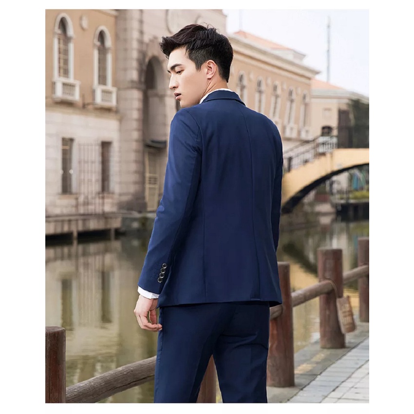 SETELAN BLAZER SLIMFIT PRIA WARNA NAVY LENGKAP 5IN1 ORIGINAL NIKAYU - SETELAN BLAZER FORMAL PRIA SLIMFIT FULL NAVY KANCING 2 EXCLUSIVE TWIST