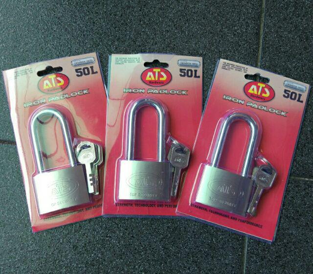 Kunci Gembok Ats 50 Mm Leher Panjang. Kuat Dan Tahan Lama.gembok Pagar