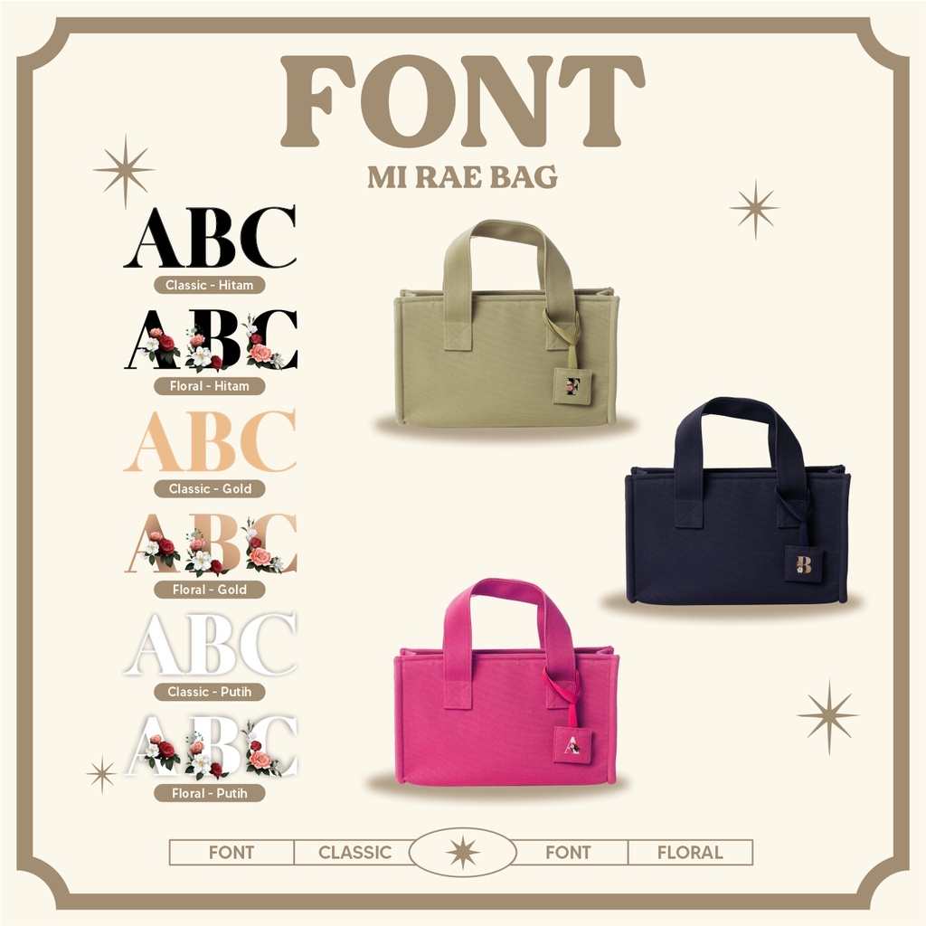 Mi-rae Korean Canvas Bag FREE CUSTOM INISIAL/GAMBAR/LOGO // MEINHART // tas kanvas mini glee bag