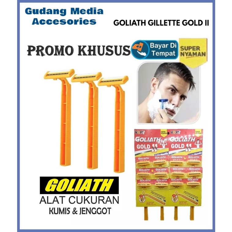 Goliath Gillette Gold II - Alat Cukur Kumis dan Jenggot