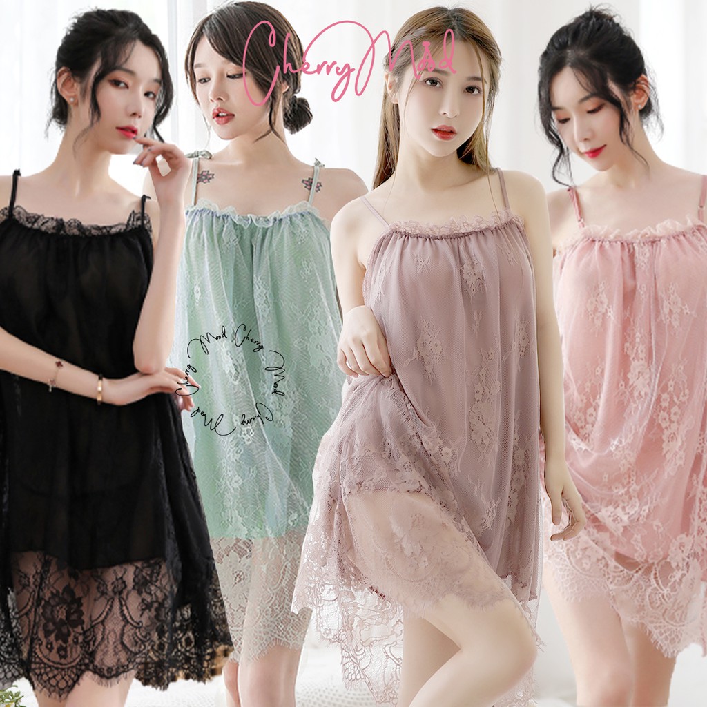 GERBERA Lingerie Sexy Dress Jumbo Renda Premium Baju Tidur Wanita Big Size Baby Doll Daster All Size Baju Dinas Depan Suami Sleepwear G-string Termurah Baju Malam Pertama Terbaru Pakaian Dalaman Wanita