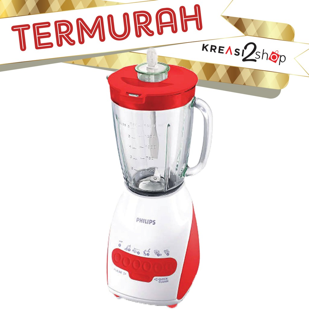 Philips Glass Blender / Blender Kaca HR2116/63 Red Merah
