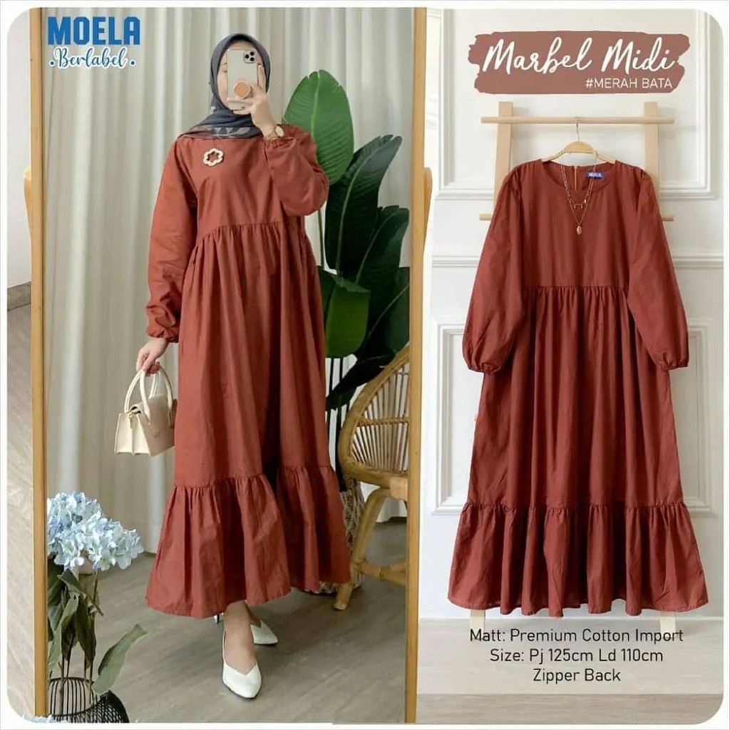 MIDI DRESS KATUN POLOS-HOMEY DRESS-DRESS BUSUI- POKIS MIDI-LUCIU MIDI-SABRINA MIDI- MARBEL