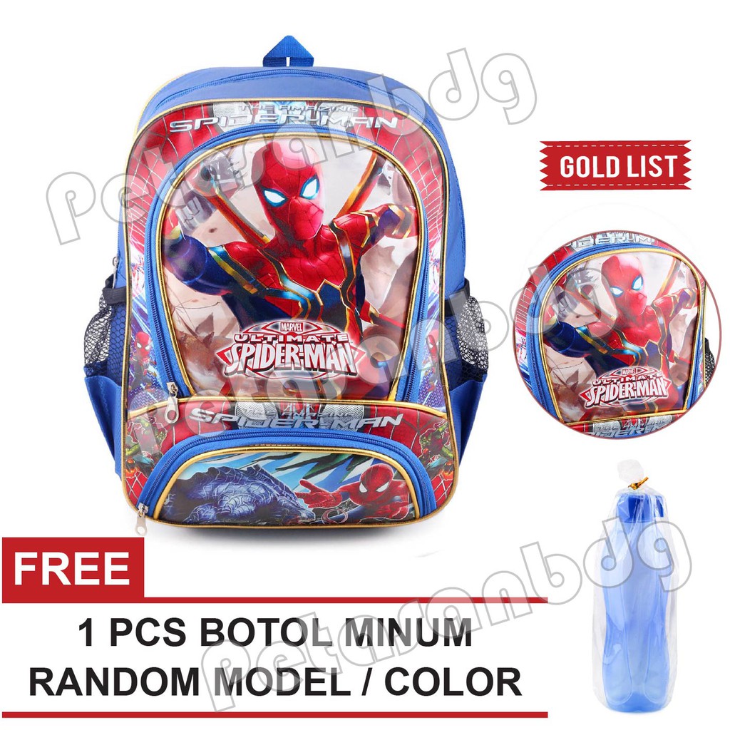 PTS -Ransel Sekolah Anak Cowo / Laki Laki Karakter - ALPHA.PTS + FREE Botol Minum