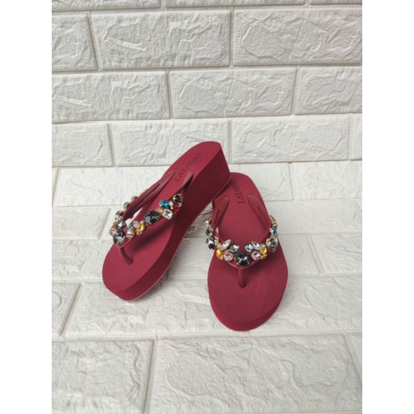 SANDAL JEPIT INGVIVI 799 SWAROSKI WEDGES 5cm