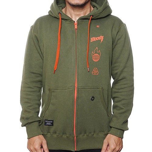 Bloods Sweater Hoodie Roland 05 Green Army