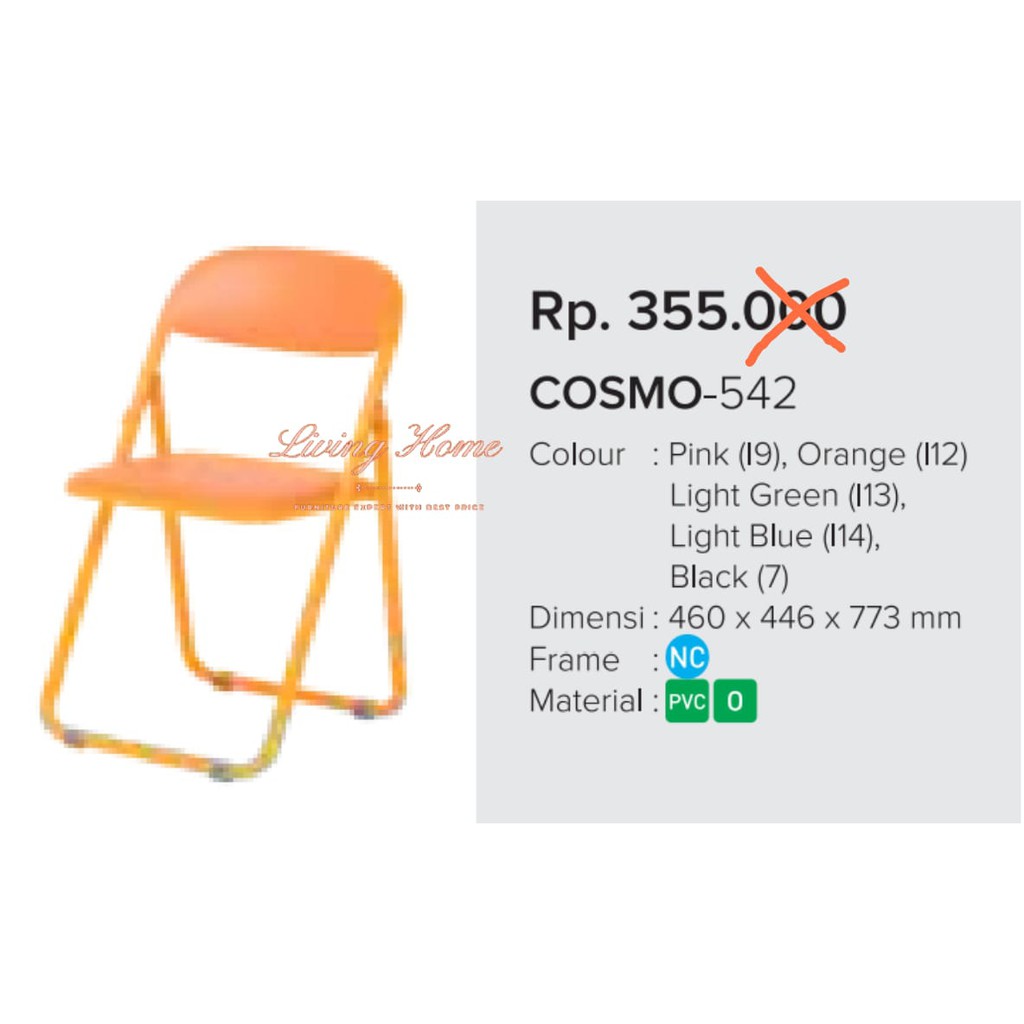 Kursi Lipat Chitose Cosmo 542 Folding Chair Bangku Susun Belajar Seminar Meeting Rapat