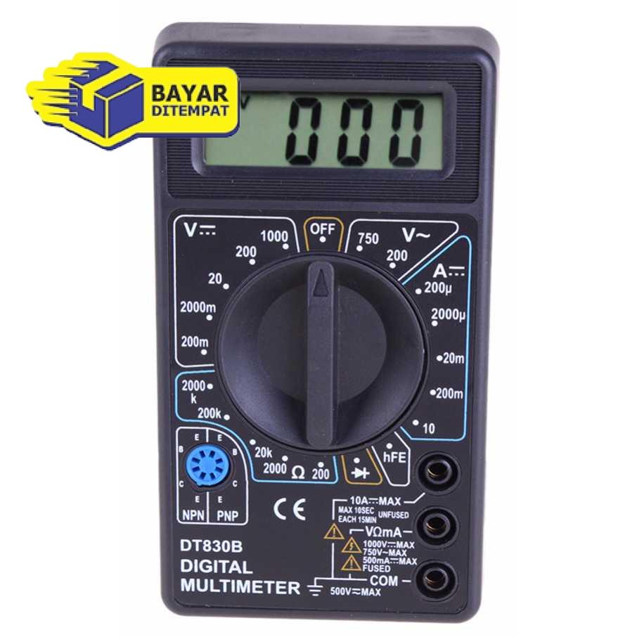 Multimeter Digital LCD Alat Tes Tegangan AC DC Multitester Resistensi Kapasitansi Frekuensi